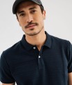 Polo manches courtes à rayures texturées homme